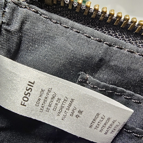 - Fossil Wristlet Wallet Pebble Genuine Leather in Black Sz Small - Picture 6 of 11